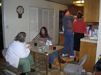 DSCN0544 Judy and Rebecca are talking while Rob and Zey figure out how to whip cream.